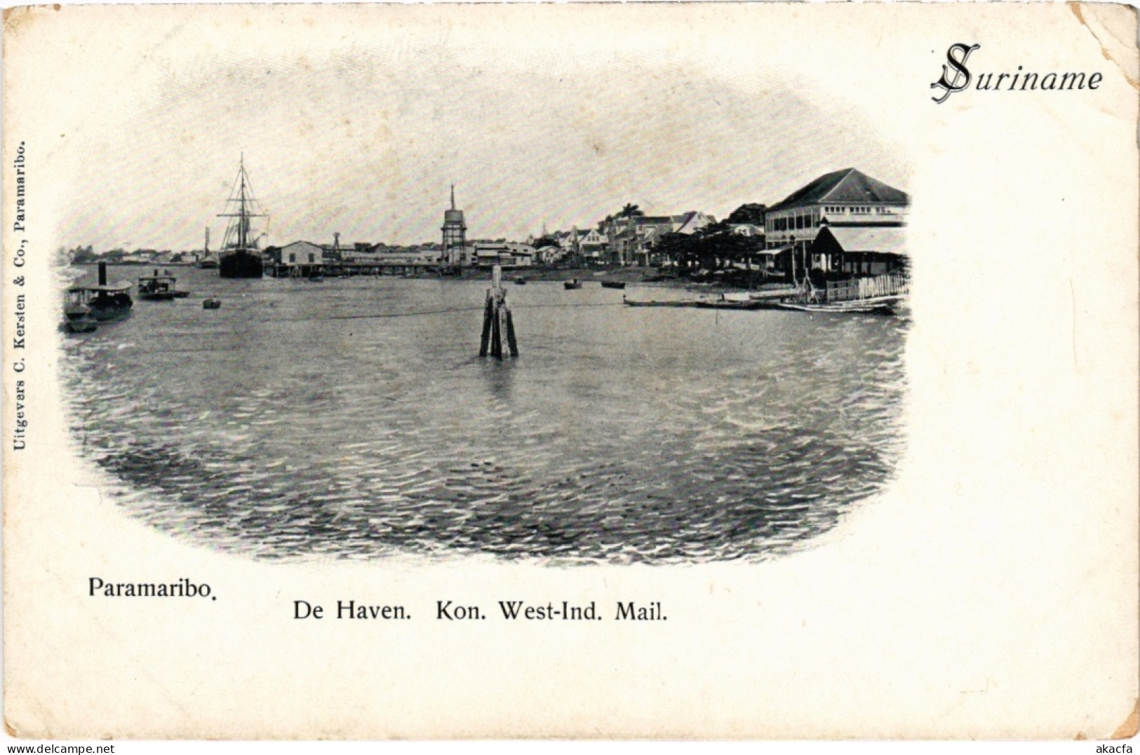 PC SURINAME PARAMARIBO - DE HAVEN. KON. WEST-IND. MAIL. (a2588) - Surinam