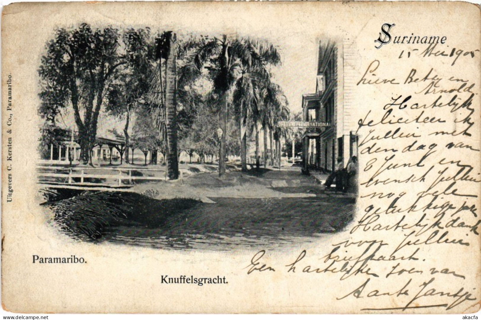 PC SURINAME PARAMARIBO KNUFFELSGRACHT (a2515) - Surinam