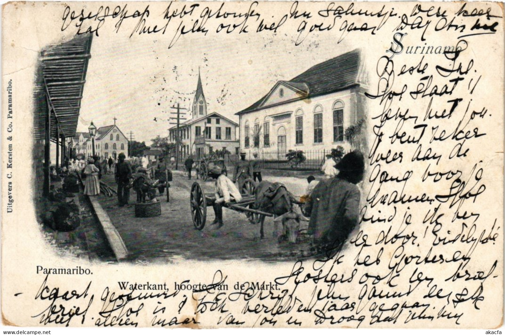 PC SURINAME PARAMARIBO - WATERKANT, HOOGTE VAN DE MARKT (a2485) - Surinam