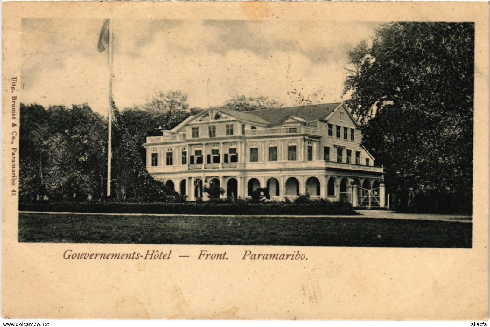 PC SURINAME PARAMARIBO - GOUVERNEMENTS-HOTEL, FRONT (a2463) - Surinam