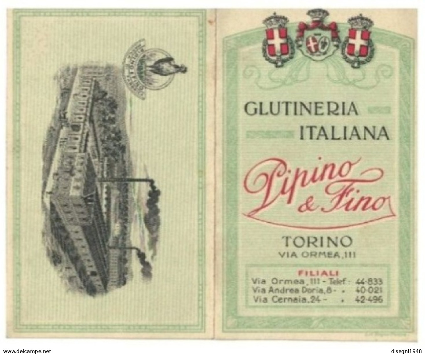 12239 "GLUTINERIA ITALIANA PIPINO & FINO - TORINO - 1927" CALENDARIETTO ILLUSTRATO ORIG. - Formato Piccolo : 1921-40