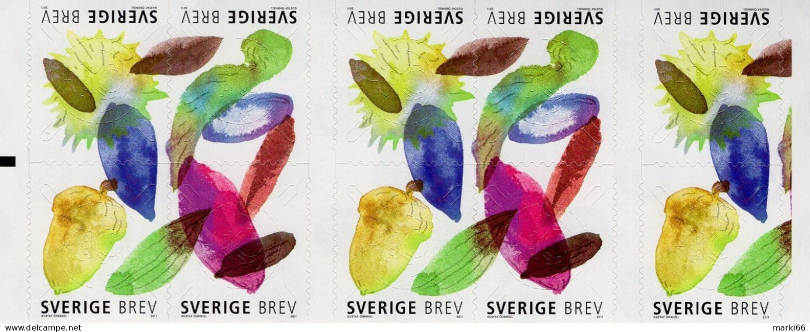 Sweden - 2011 - Seed Capsules - Mint Self-adhesive Stamp Booklet - Nuovi