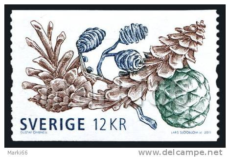 Sweden - 2011 - Christmas - Pine Cones - Mint Self-adhesive Coil Stamp - Nuovi