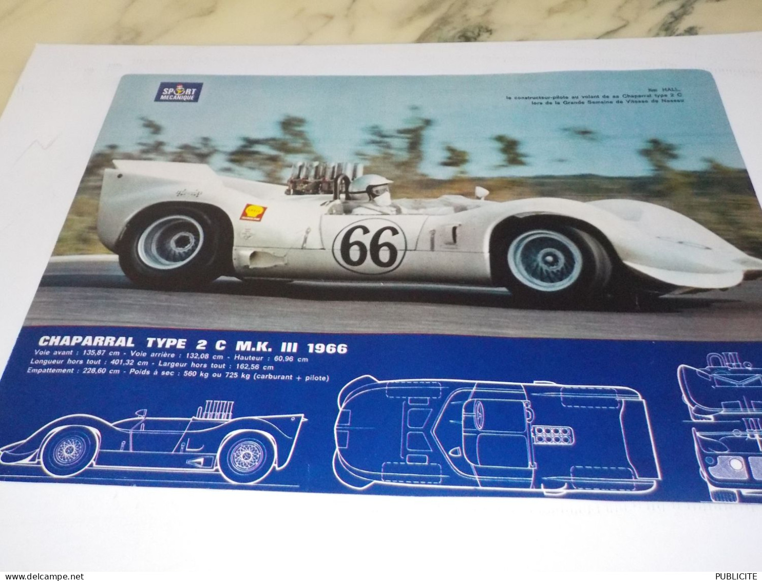 PHOTO  JIM HALL SUR CHAPARRAL  1966 - Otros & Sin Clasificación