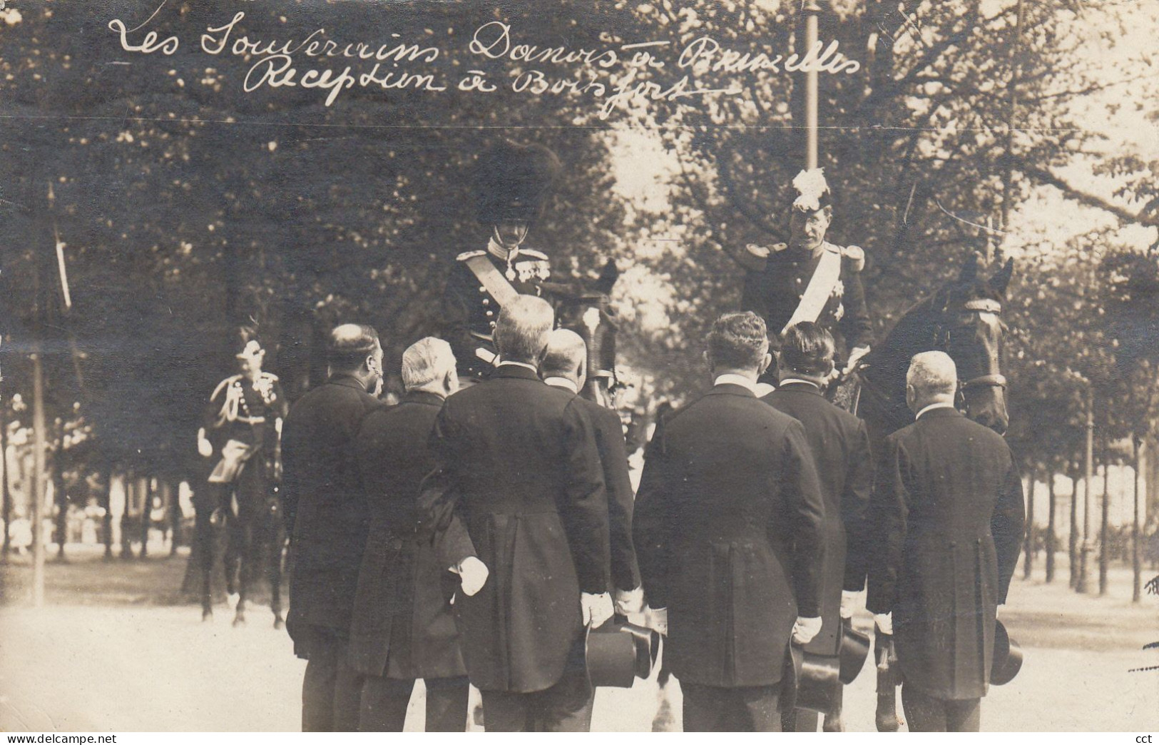 Boitsfort  Bruxelles   CARTE PHOTO Les Souverains Danois Reception à Boitsfort  ROI ALBERT + ROI CHRISTIAN DE DANEMARK - Watermael-Boitsfort - Watermaal-Bosvoorde