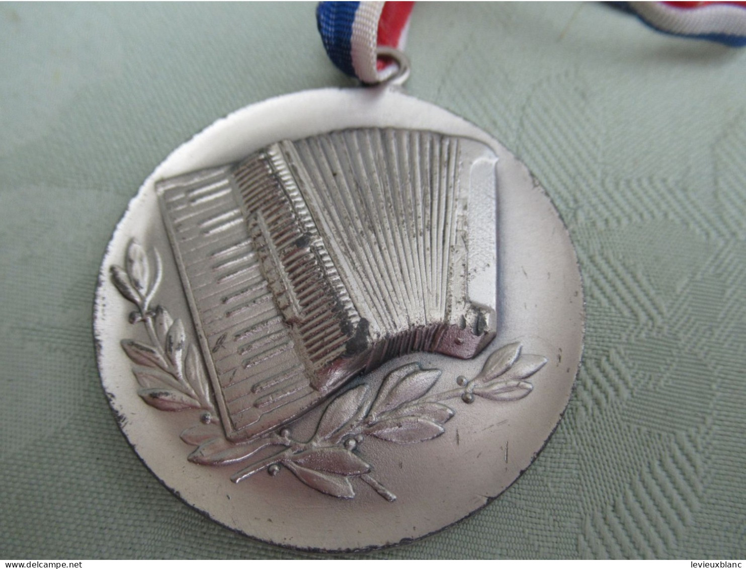 Grande Médaille De Musique/Bronze  Argenté / Accordéon Et Rameaux De Lauriers   /seconde Moitié Du  XXème  PART335 - Otros & Sin Clasificación