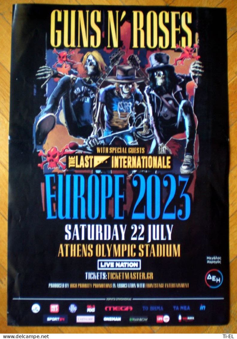 GUNS AND ROSES: 2 Original Posters For Their Concert In Athens, Greece On July 2023 - Afiches & Pósters