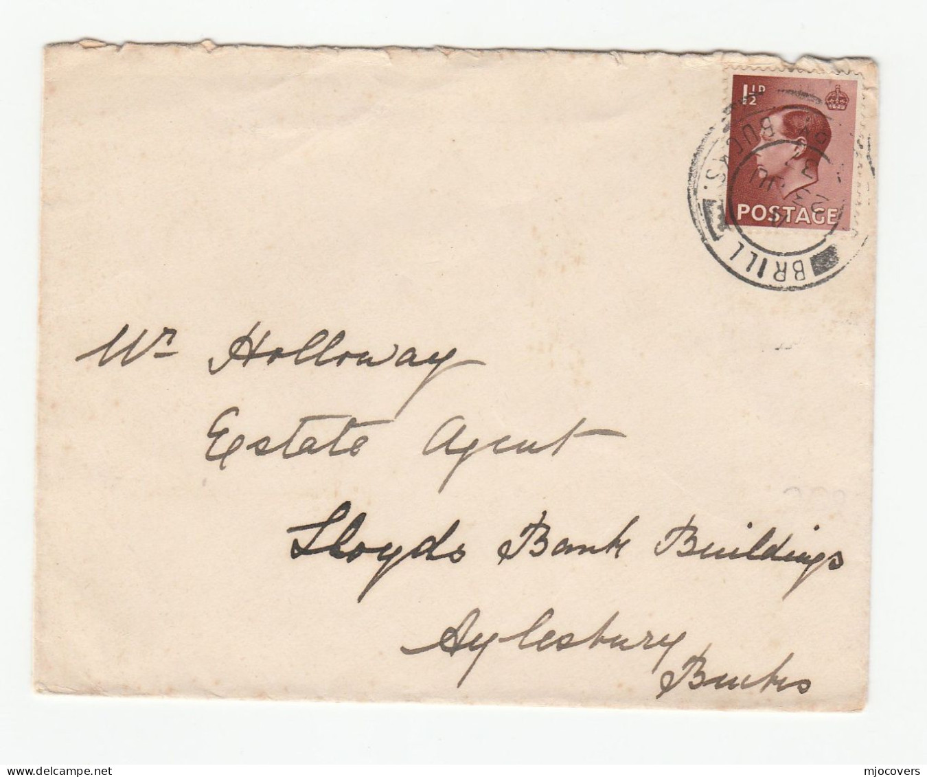 1937 BRILL (village) CDS  COVER  E8 Eviii GB Stamps - Briefe U. Dokumente