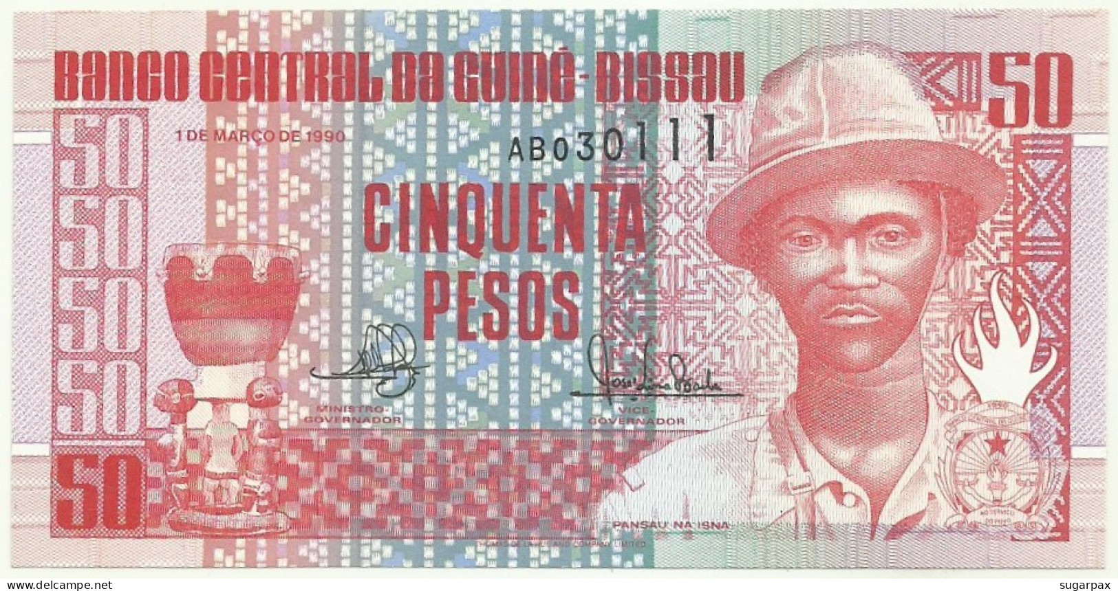 Guiné-Bissau - 50 Pesos - 01.03.1990 - P 10 - Unc. - Serie AB - Pansau Na Isna - Guinea–Bissau