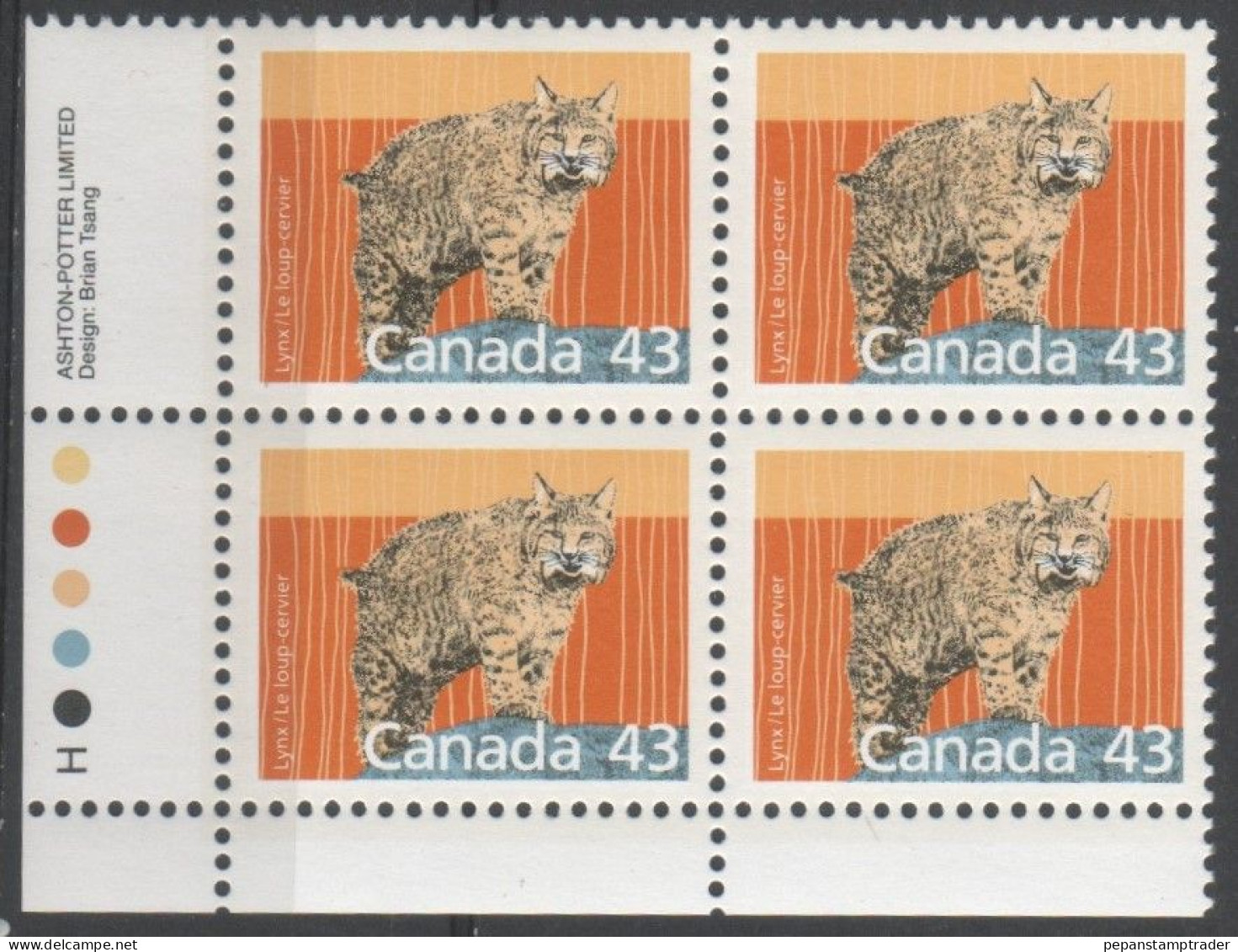 Canada - #1170 - MNH PB Of 4 - Num. Planches & Inscriptions Marge