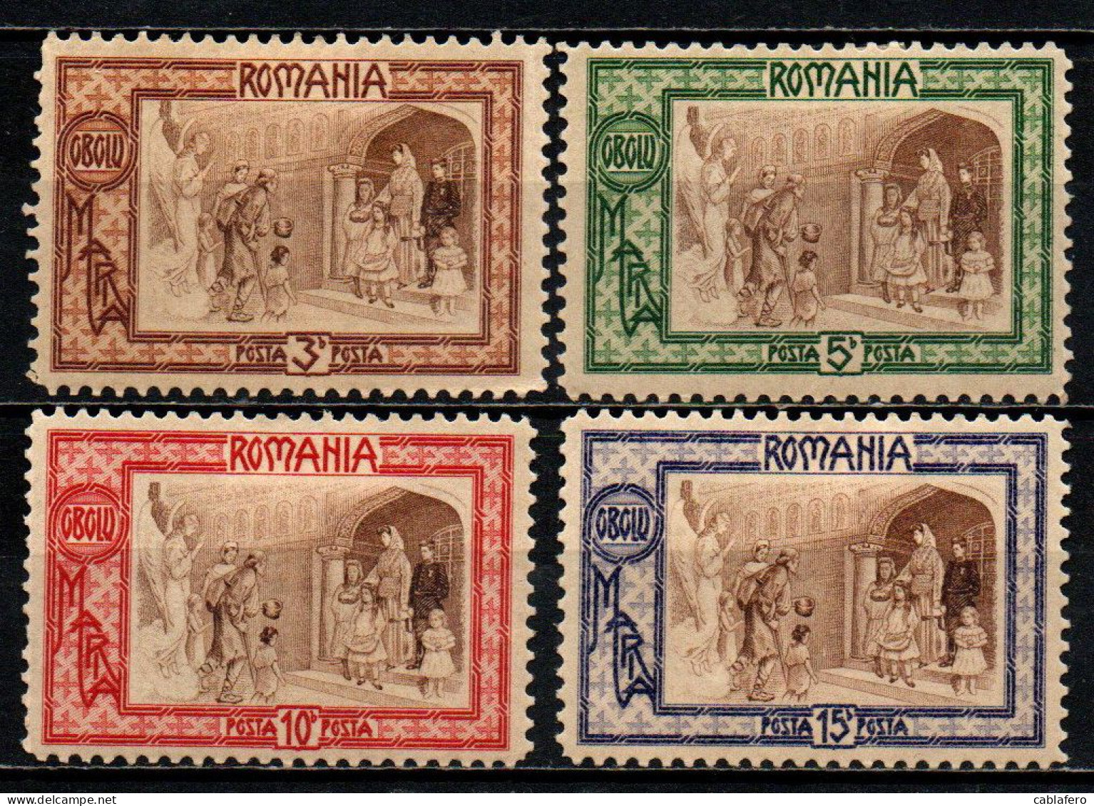 ROMANIA - 1907 - Guardian Angel Bringing Poor To Crown Princess Marie - SERIE COMPLETA - MH - Nuovi