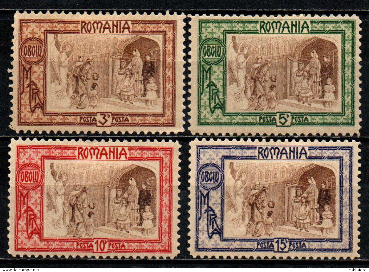 ROMANIA - 1907 - Guardian Angel Bringing Poor To Crown Princess Marie - SERIE COMPLETA - MH - Ungebraucht