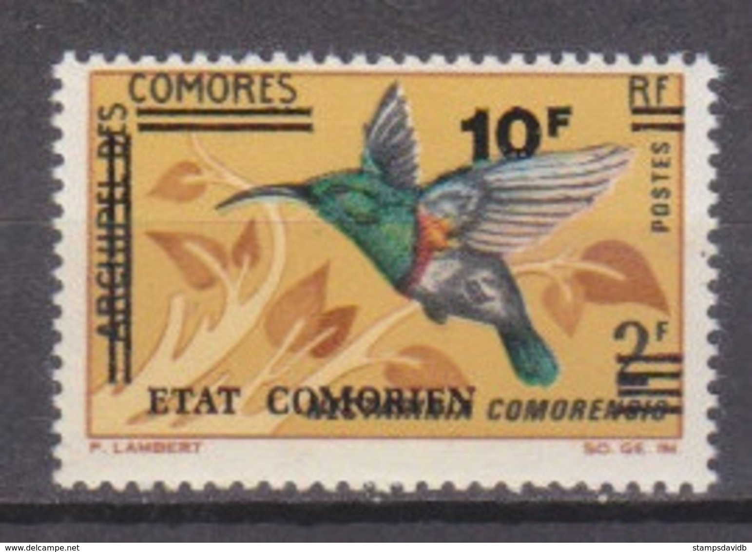1975	Comoro Islands	214	Overprint ETAT COMORIEN, = 1967 Birds 2f - Pics & Grimpeurs