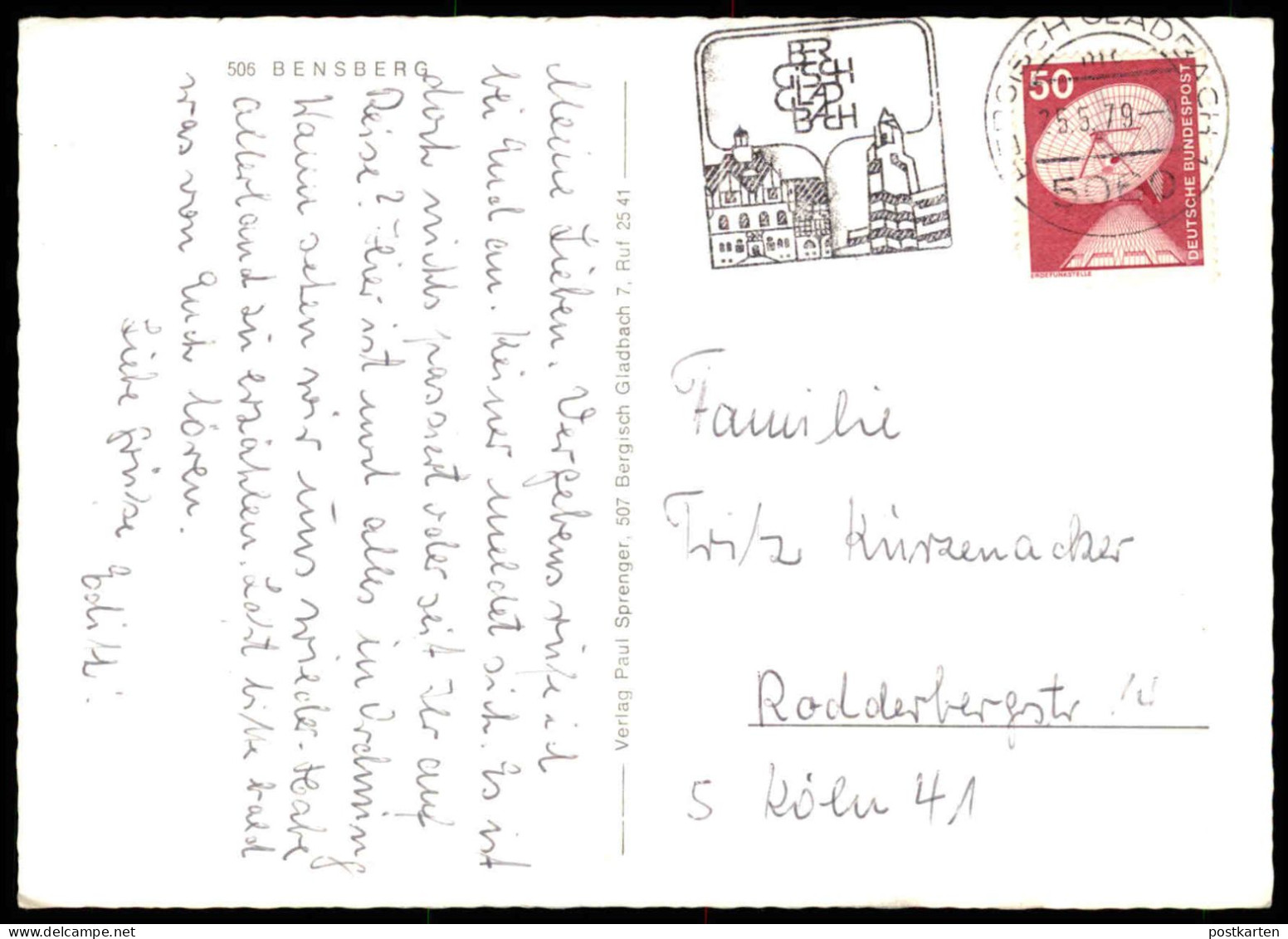 ÄLTERE POSTKARTE FREUNDLICHE GRÜSSE AUS DER SCHLOSSSTADT BENSBERG BURGGRABEN RATHAUSTURM Bergisch Gladbach Ansichtskarte - Bergisch Gladbach