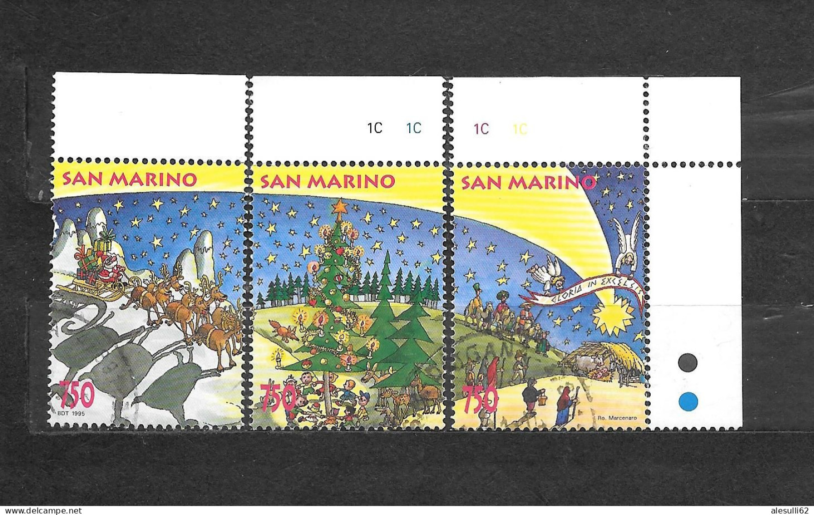 SAN MARINO Yv N. 1429-1430-1431. U. N. 1479-1480-1481 Anno 1995 - Used Stamps