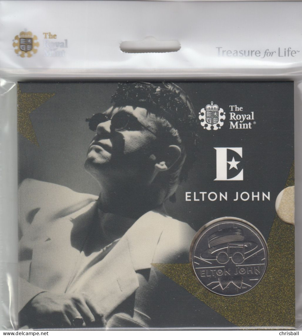 Great Britain UK £5 Five Pounds Coin Elton John - 2020 Royal Mint Pack - 5 Pond