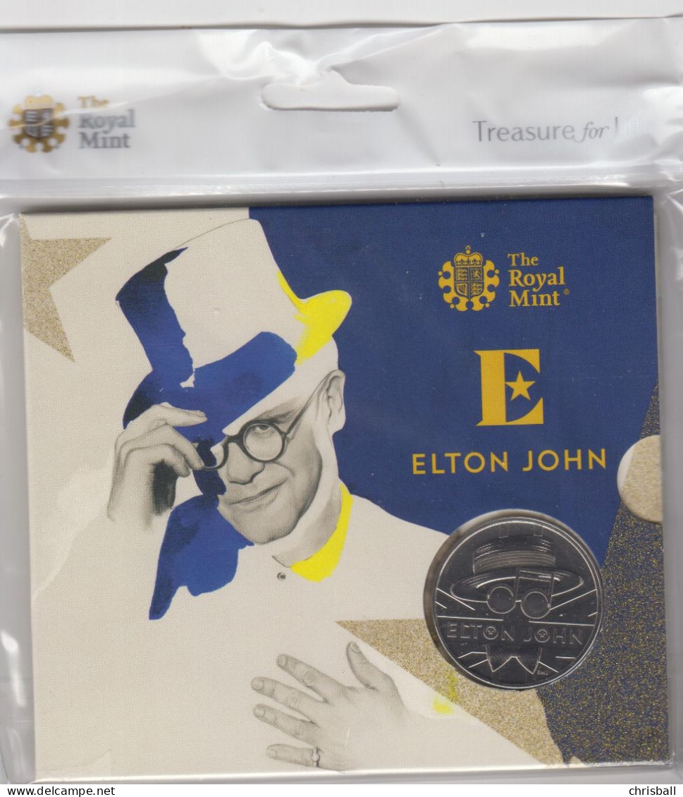 Great Britain UK £5 Five Pounds Coin Elton John - 2020 Royal Mint Pack - 5 Pond