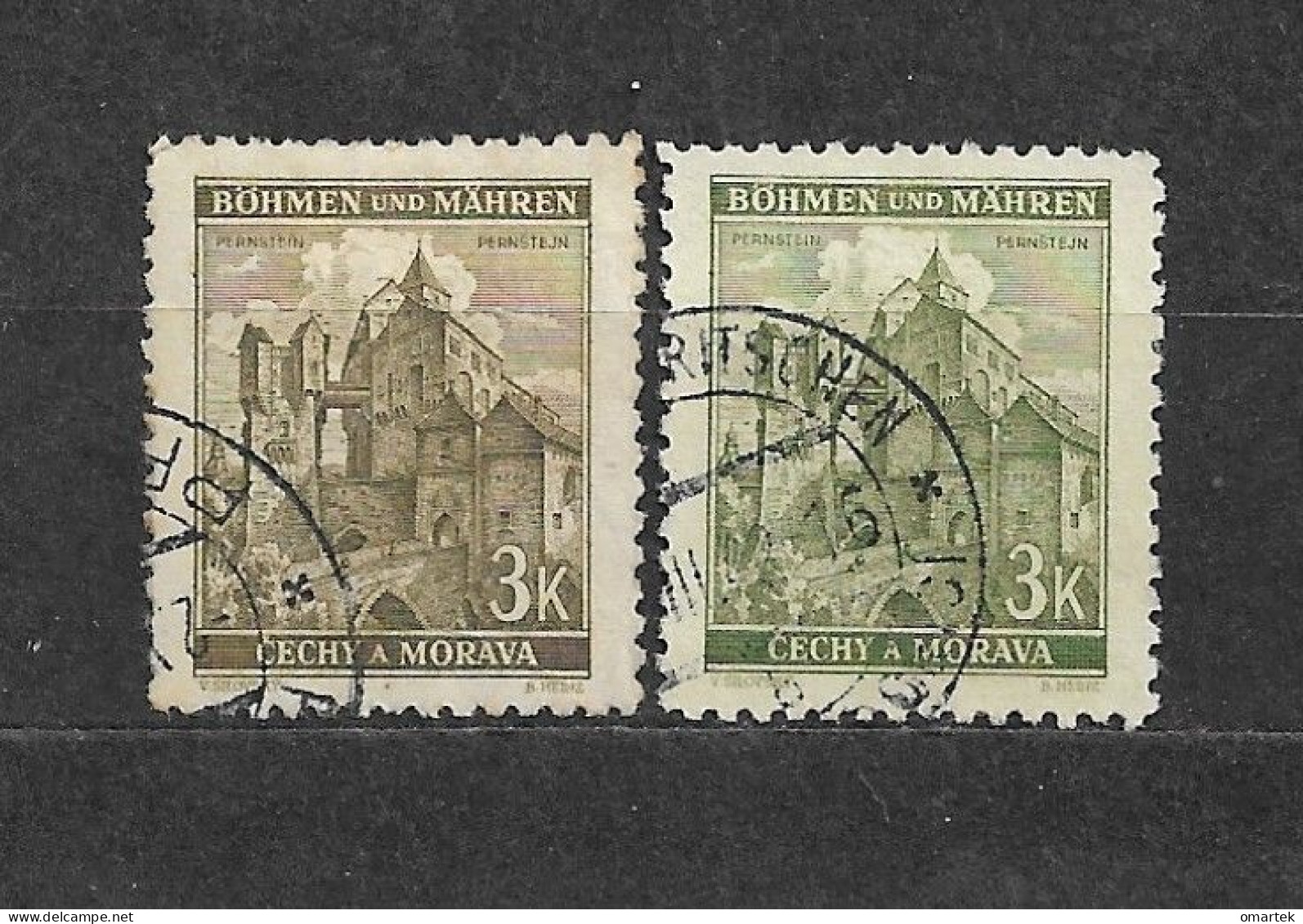 Bohemia & Moravia Böhmen Und Mähren 1941⊙ Mi 72a,b Sc 53c Cities And Castles III. Städte III. C2 - Oblitérés