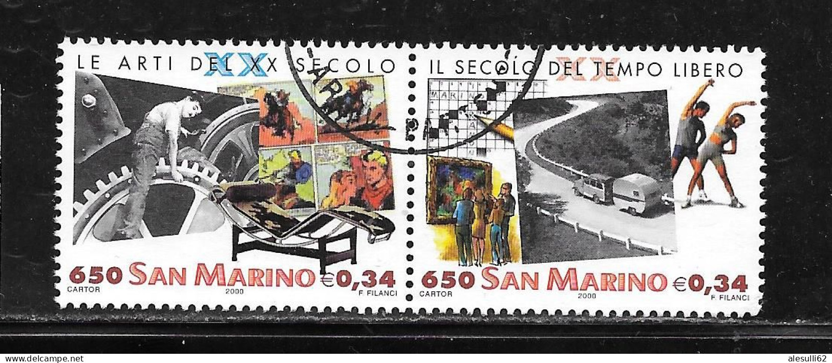 SAN MARINO Yv N. 1672-1673 U. N. 1722-1723 Anno 2000 Usato - Used Stamps