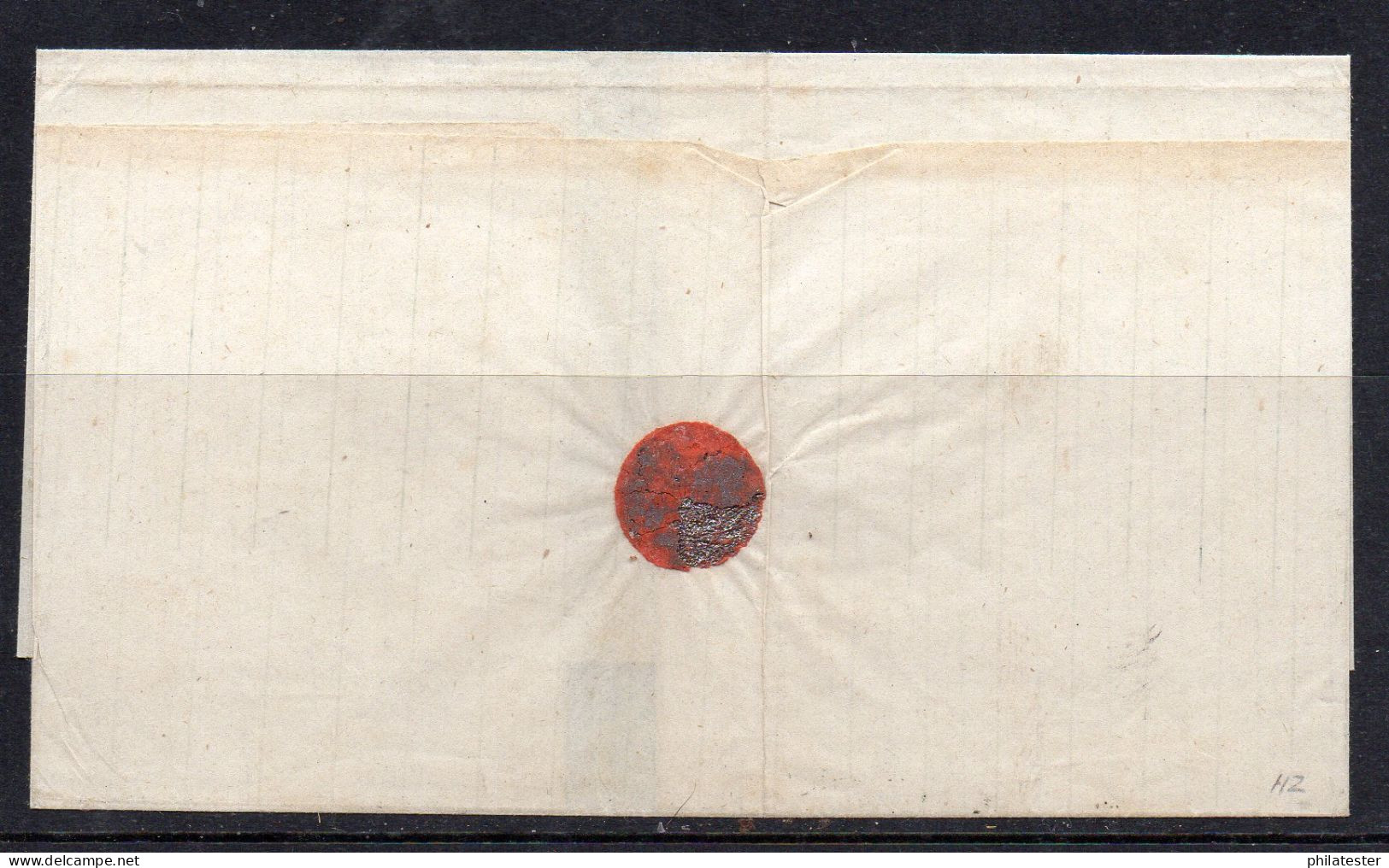 Argentina, 1858 5 Cents  Rare Variety On Folded Cover. - Cartas