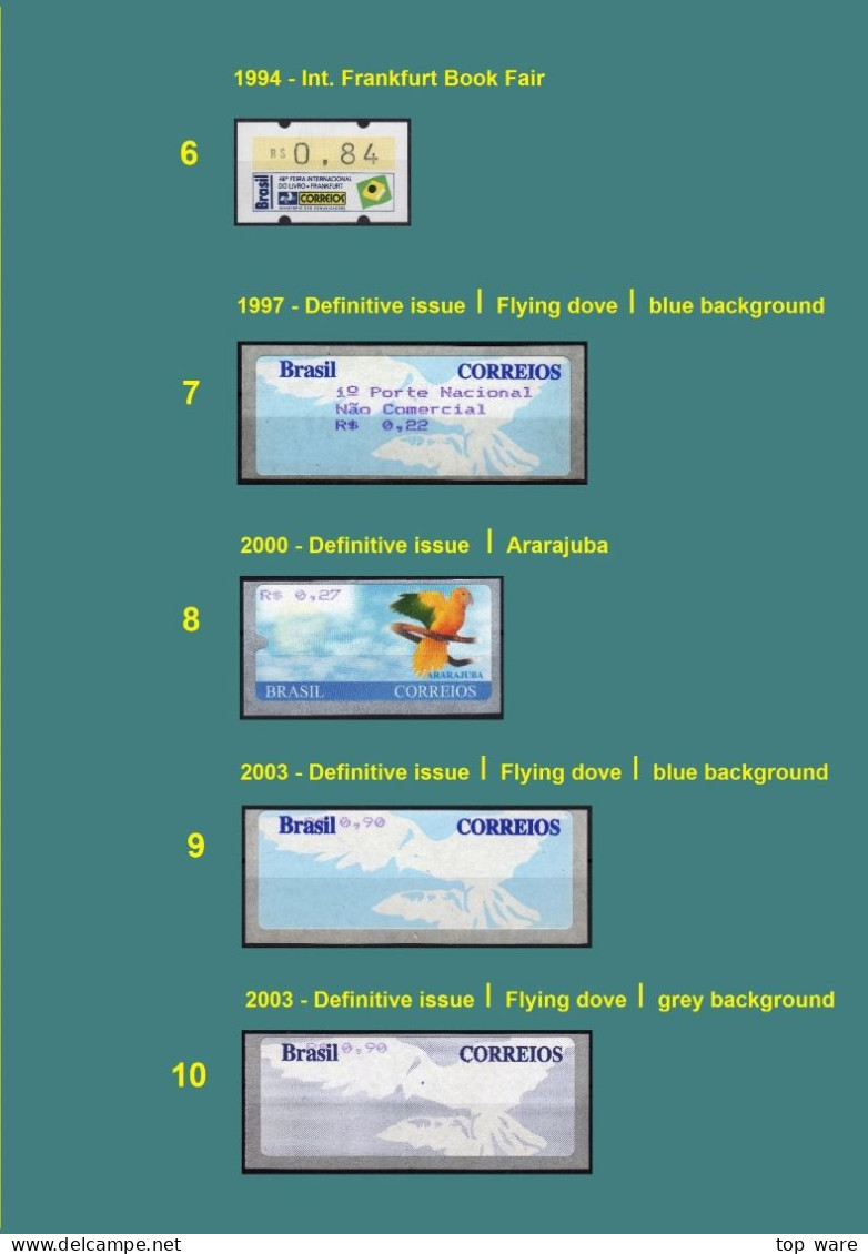 Brazil Brasilien ATM Stamps Part II 1981-2007 Collection MNH / Frama Klussendorf CVP Automatenmarken - Franking Labels