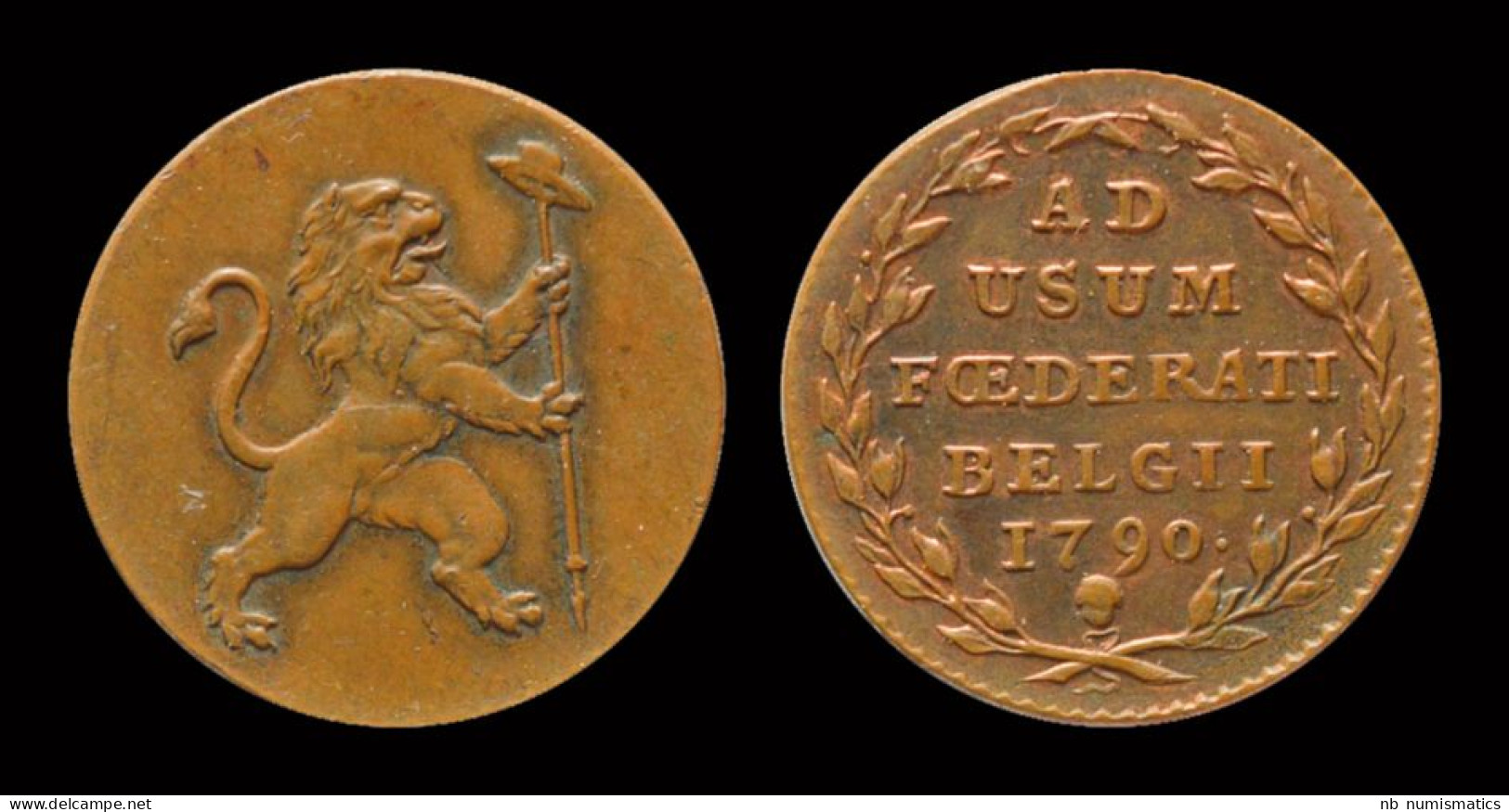 Austrian Netherlands Etats Belgiques Unis 2 Liards 1790 - 1790 Vereinigte Belgische Staaten