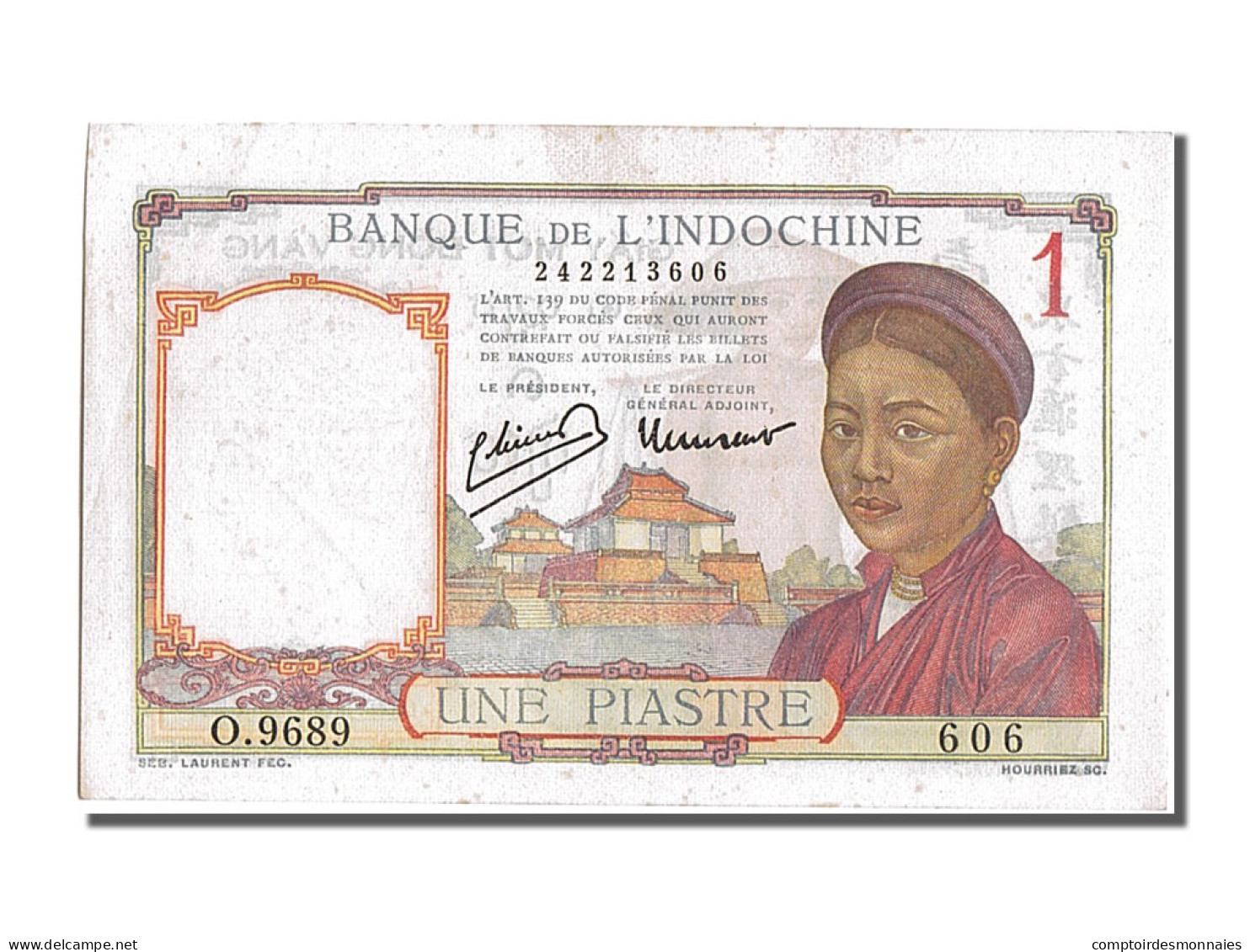 Billet, Indochine Française, 1 Piastre, 1949, SUP+ - Indochine
