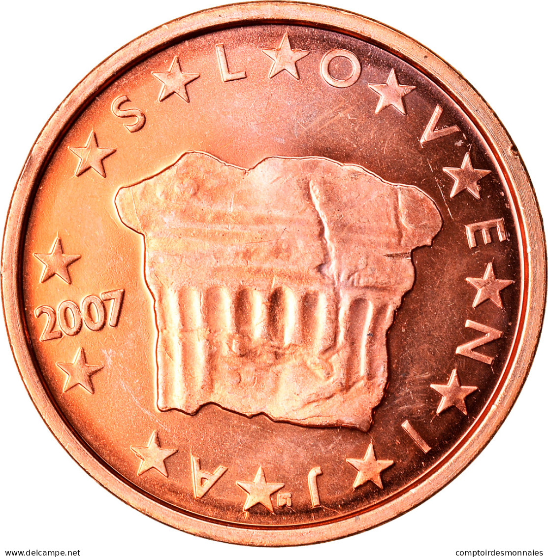 Slovénie, 2 Euro Cent, 2007, FDC, Copper Plated Steel, KM:69 - Eslovenia