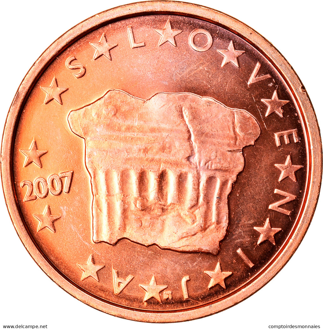 Slovénie, 2 Euro Cent, 2007, FDC, Copper Plated Steel, KM:69 - Slovenië