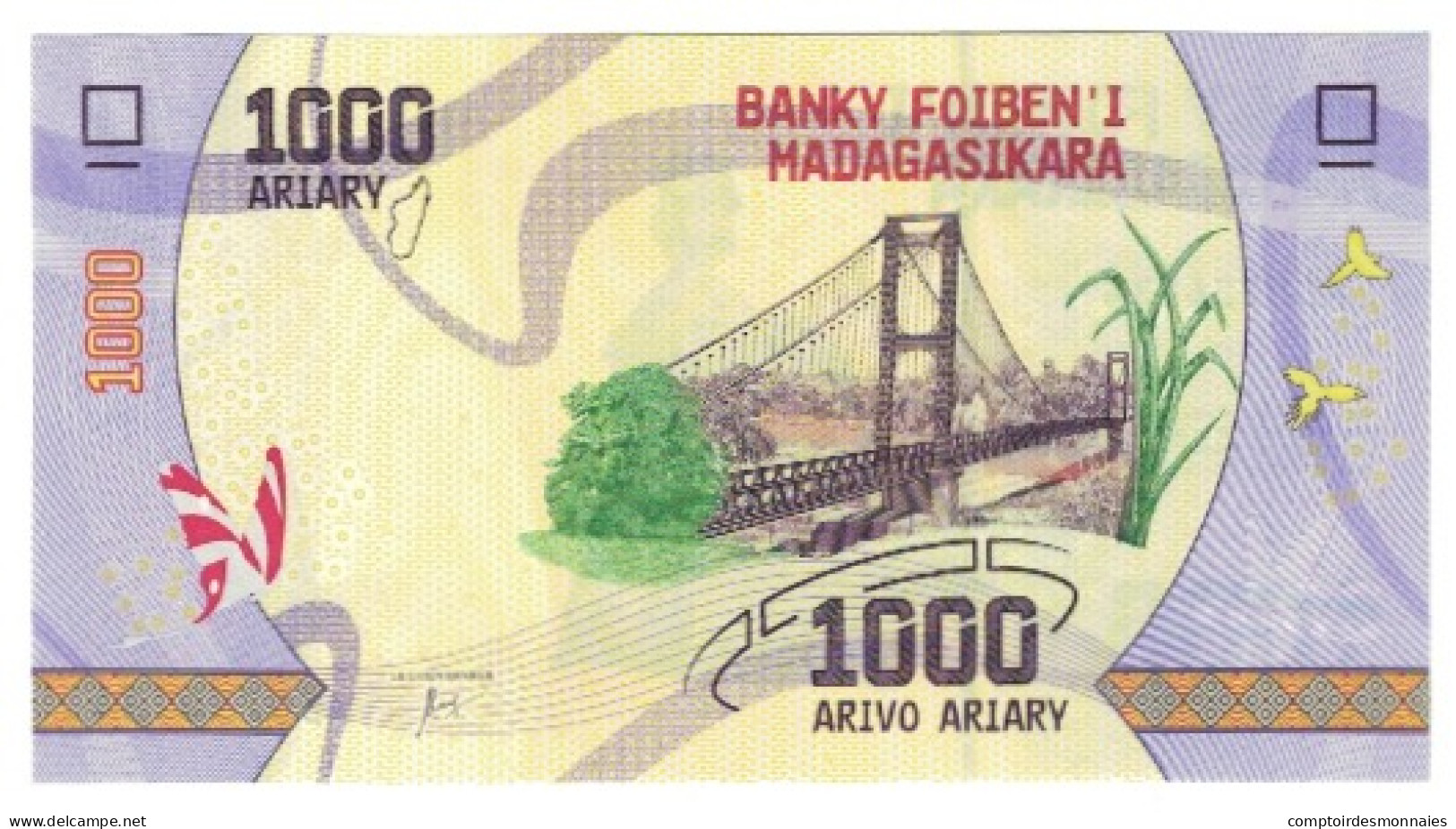 Billet, Madagascar, 1000 Ariary, NEUF - Madagascar