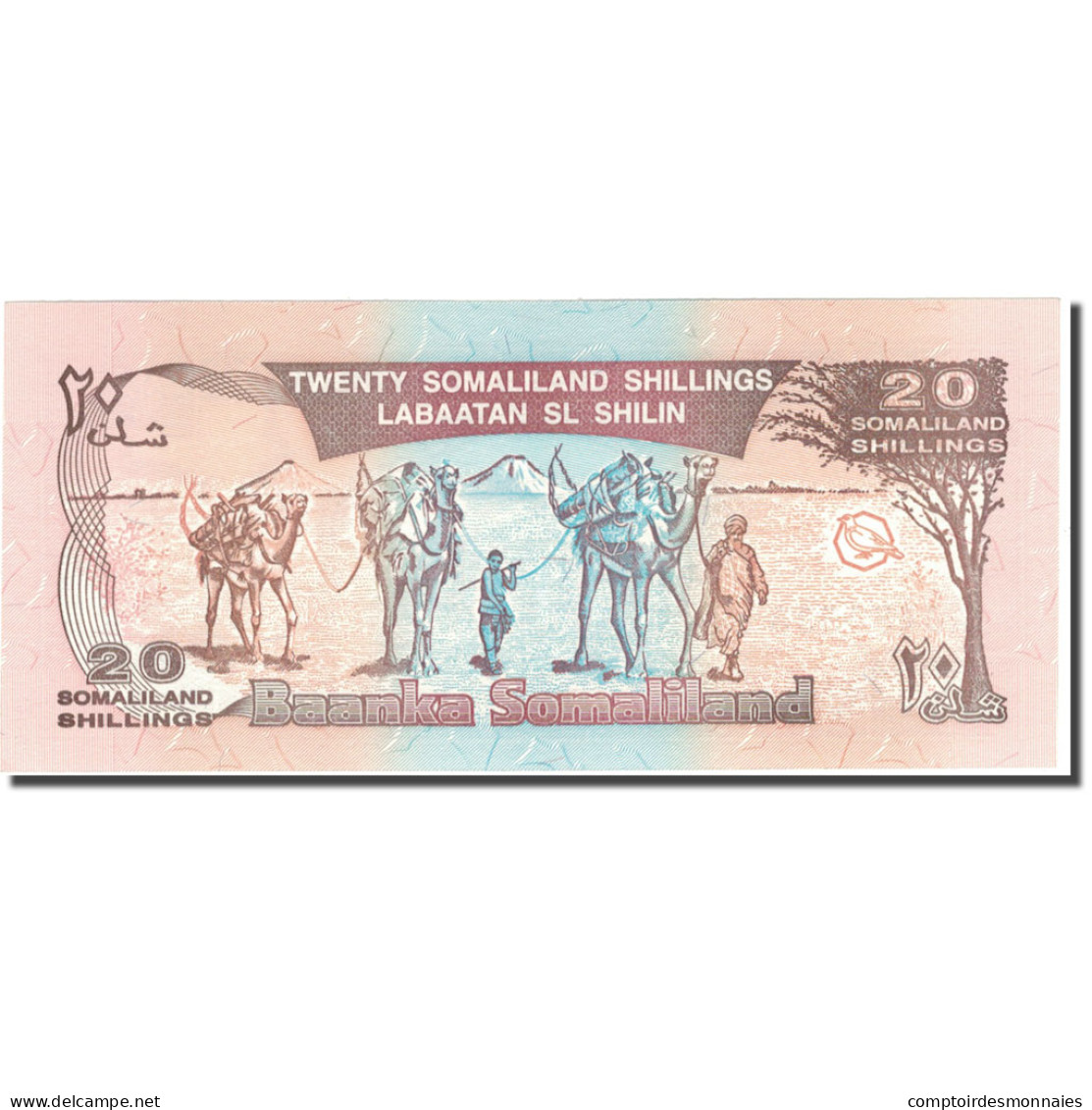 Billet, Somaliland, 20 Shillings = 20 Shilin, 1994, 1994, KM:3a, NEUF - Somalie