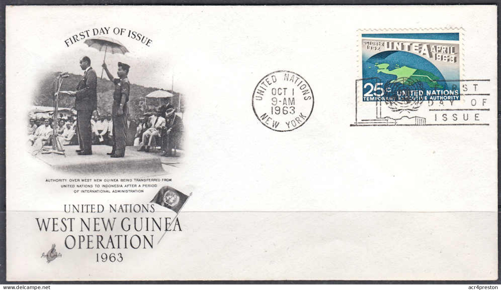 Ca0240 UNITED NATIONS 1963, West Guinea Operation, FDC - Lettres & Documents