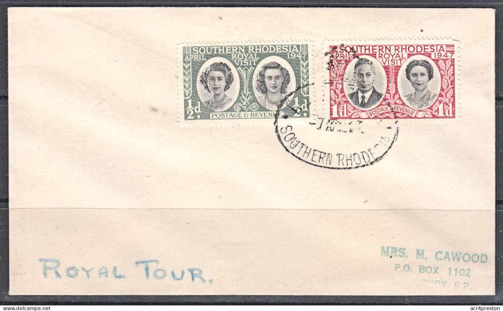 Ca0699  SOUTHERN RHODESIA 1947, Royal Visit,  FDC - Southern Rhodesia (...-1964)