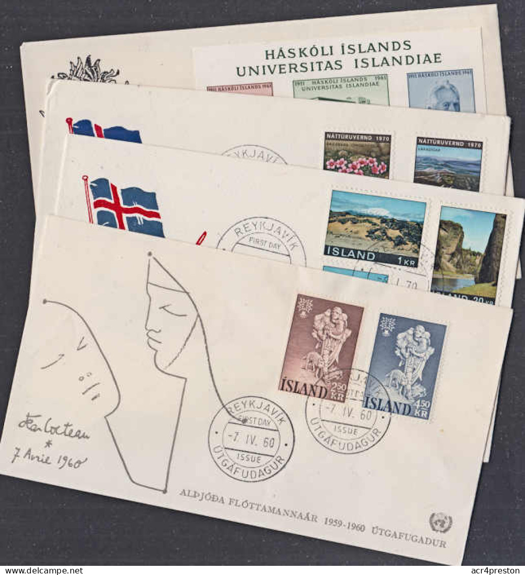 Ca5002  ICELAND, 4 FDCs (3 Issues) - Briefe U. Dokumente