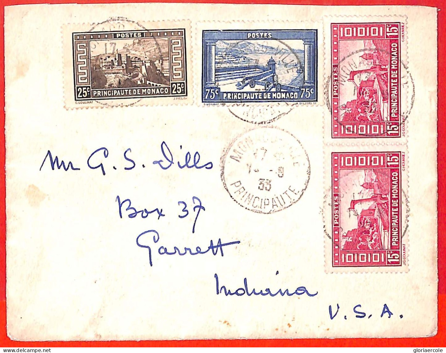 Aa1008 - MONACO - Postal History -  COVER To The USA 1933 - Lettres & Documents