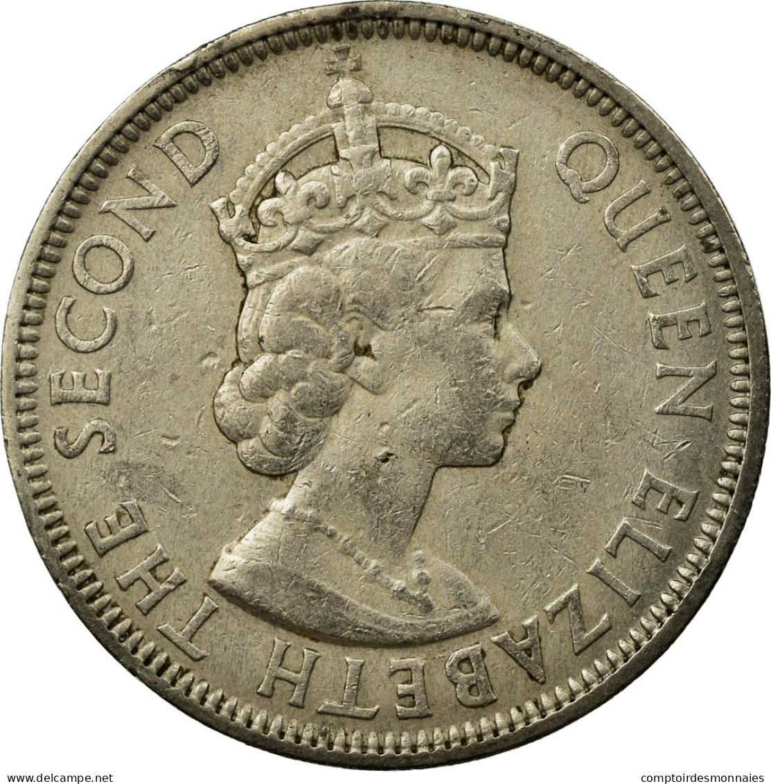 Monnaie, Mauritius, Elizabeth II, Rupee, 1956, TTB, Copper-nickel, KM:35.1 - Maurice