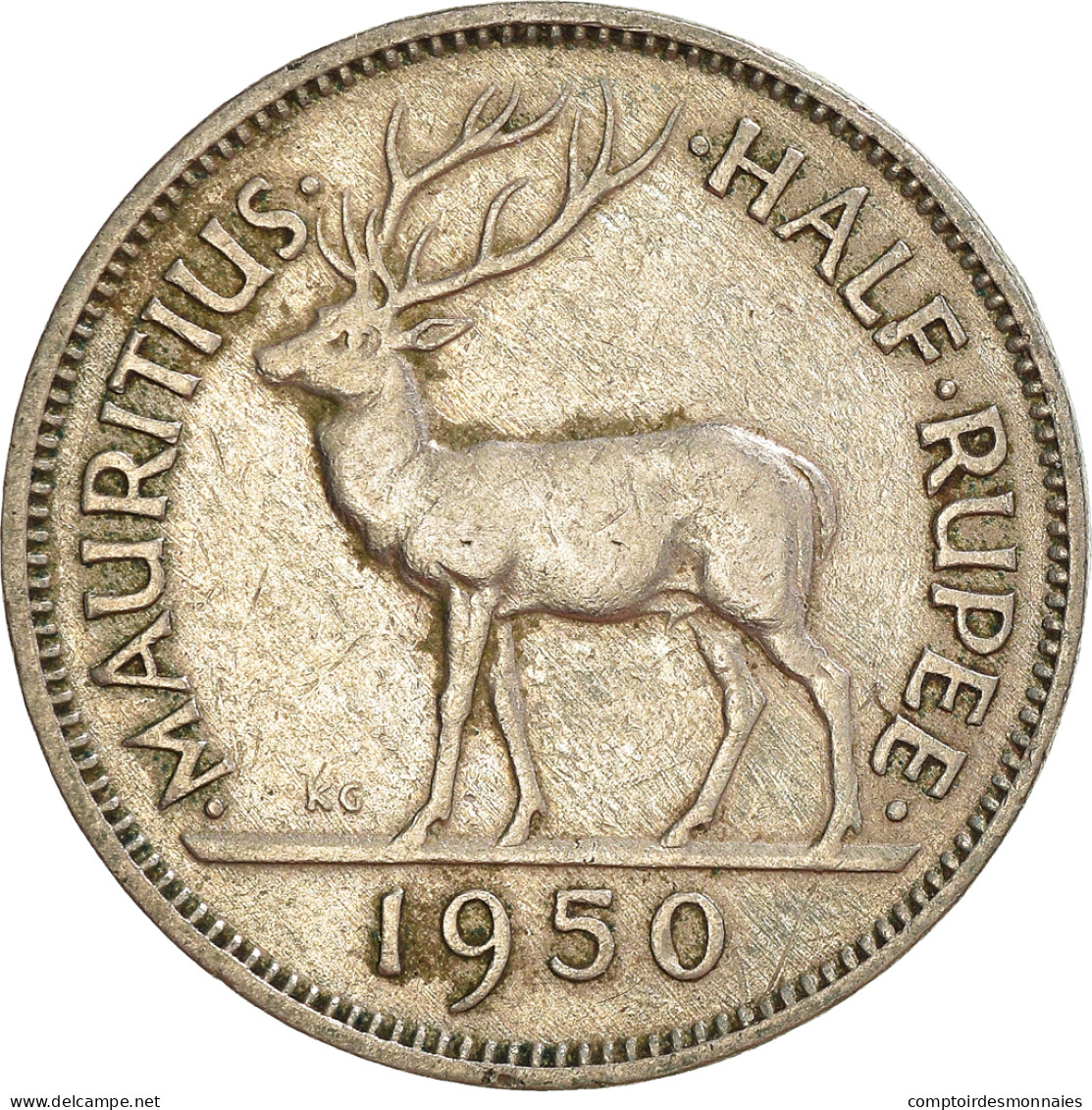 Monnaie, Maurice, 1/2 Rupee, 1950 - Maurice