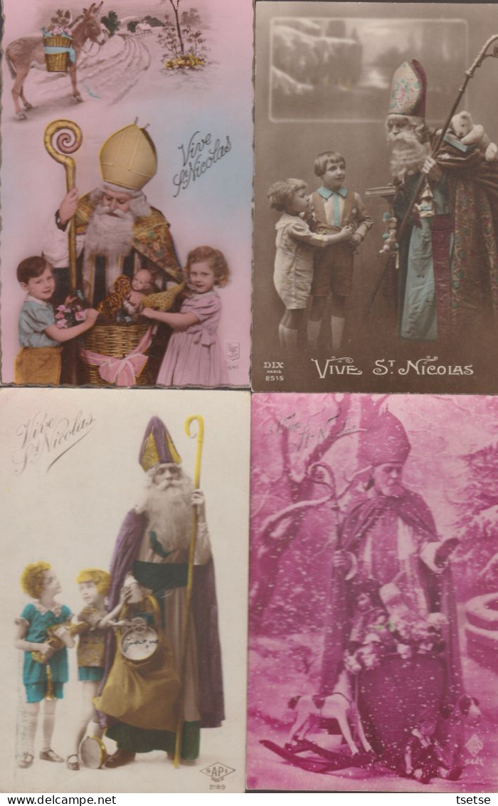 St Nicolas / Sinterklaas / Santa Claus / Kerstman - Lot De 21 Cartes Postales , Toutes époques - Nikolaus