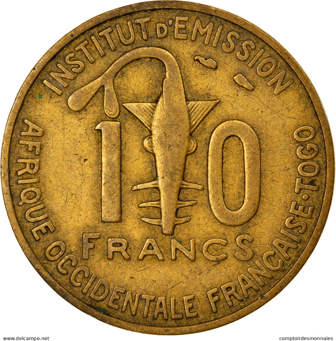 Monnaie, French West Africa, 10 Francs, 1957, TB+, Aluminum-Bronze, KM:8 - Togo