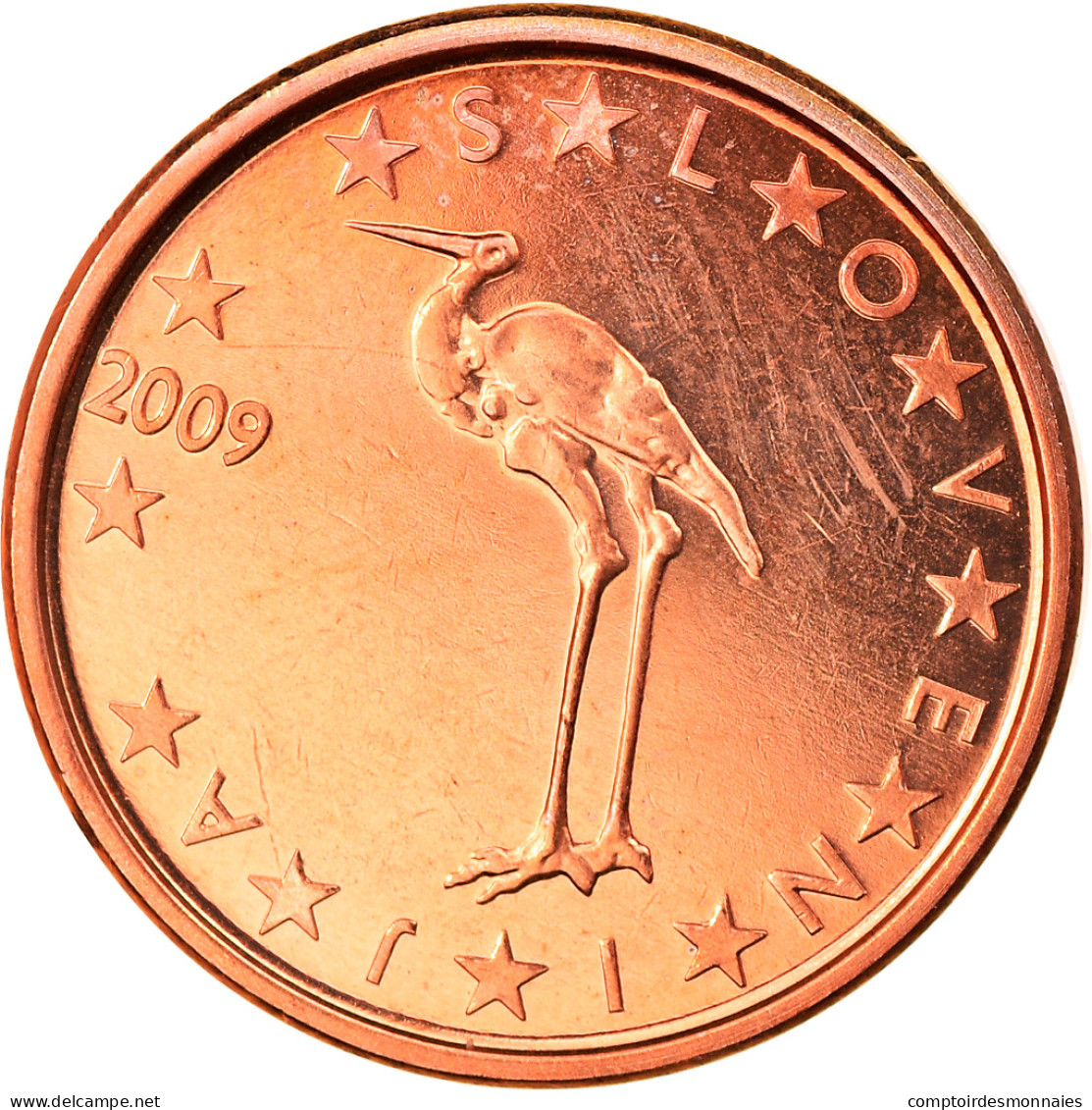 Slovénie, Euro Cent, 2009, SPL, Copper Plated Steel, KM:68 - Slovenië