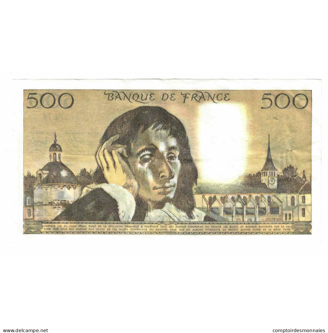 France, 500 Francs, Pascal, 1977, Q.74, TTB, Fayette:71.17, KM:156d - 500 F 1968-1993 ''Pascal''