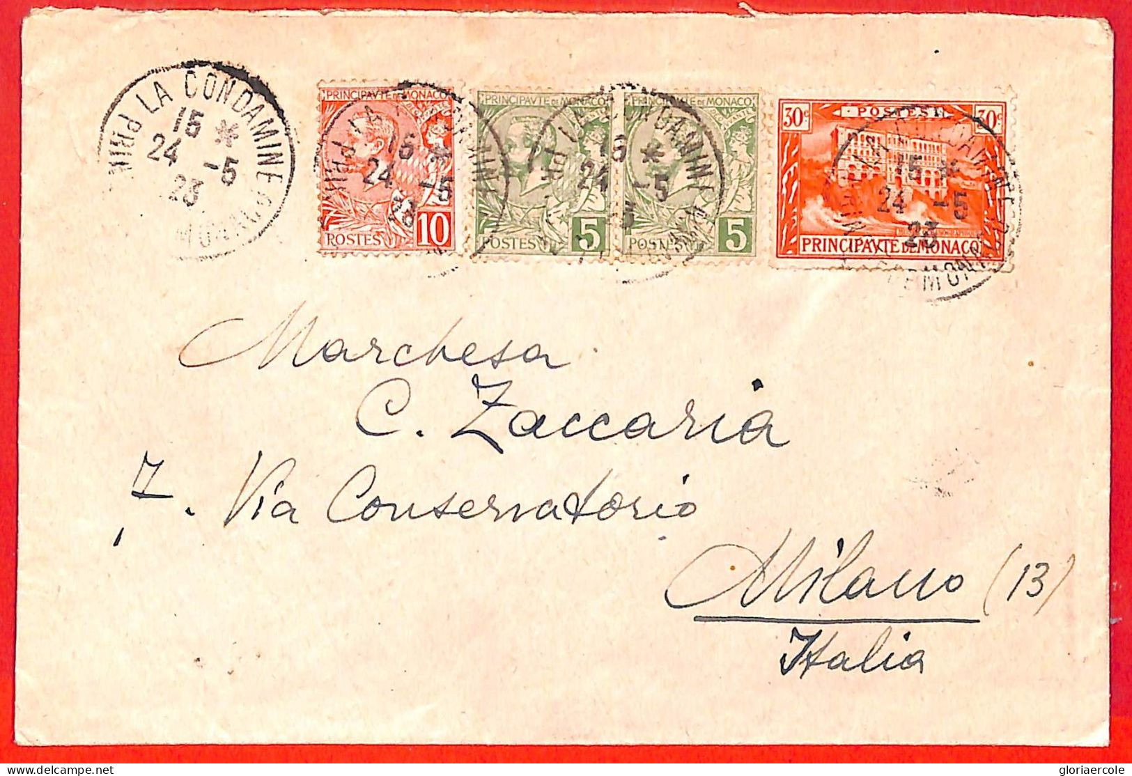Aa1044 - MONACO - Postal History -  COVER To ITALY 1923 - Lettres & Documents