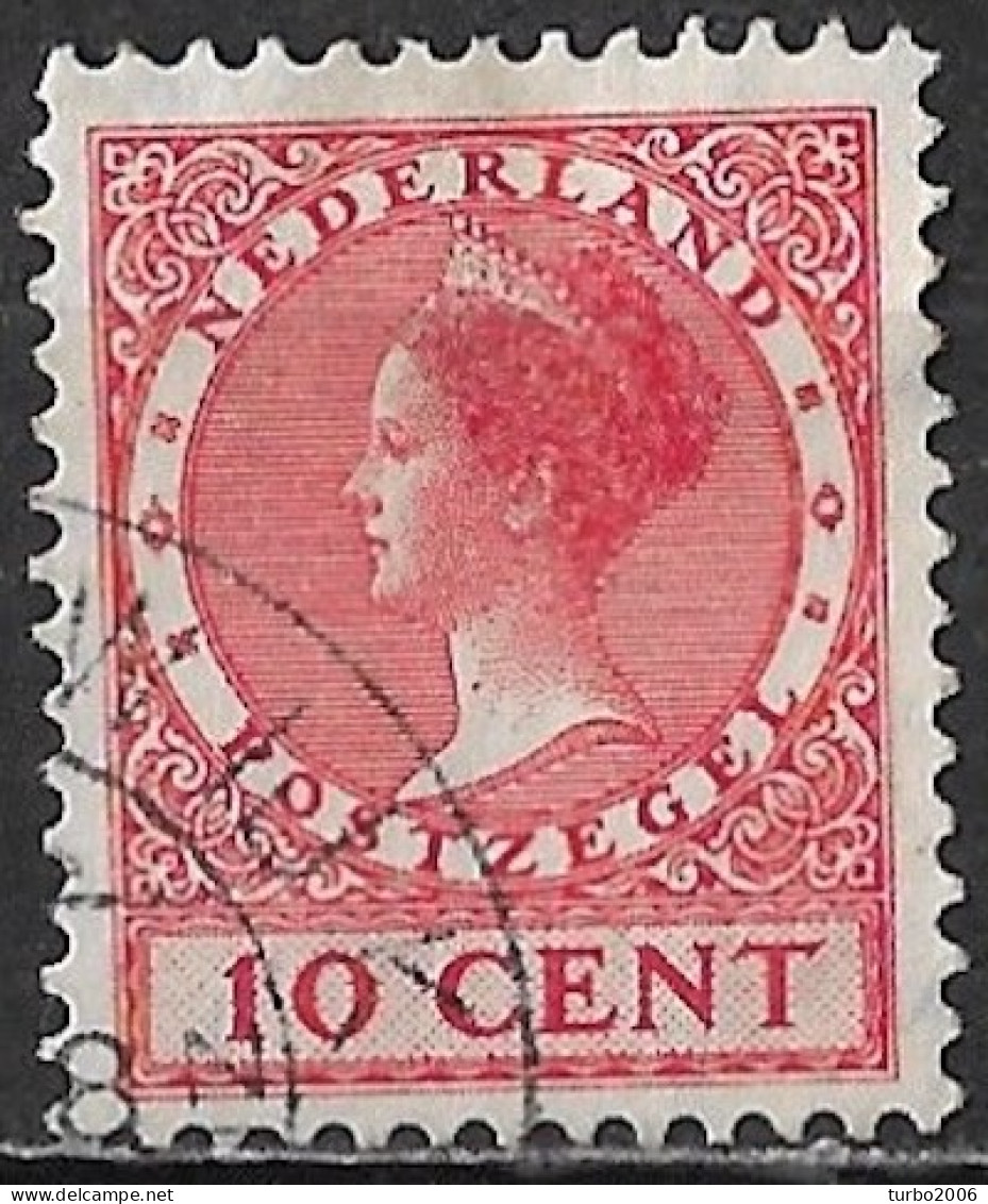 Extra Rode Punt In De Hals In 1938 Wilhelmina Type Veth 10 Ct Rood NVPH 182 - Variétés Et Curiosités