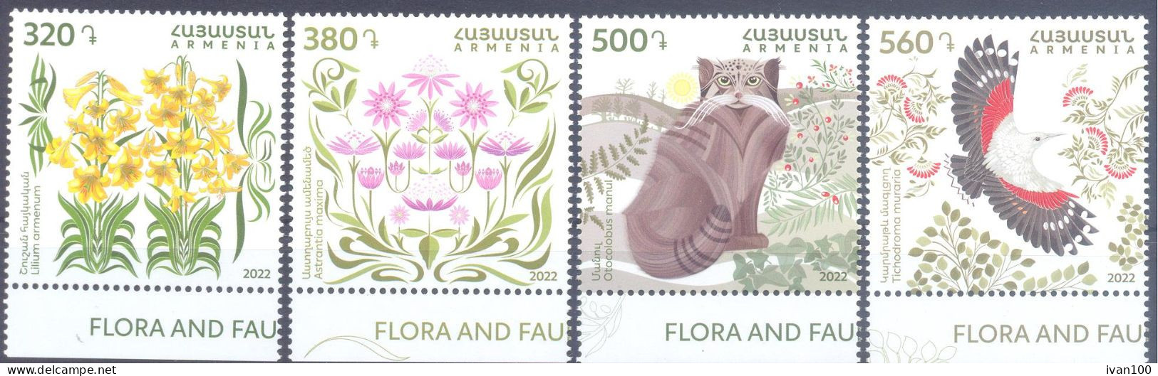 2022. Armenia, Flora And Fauna From Armenia, 4v,  Mint/** - Armenien