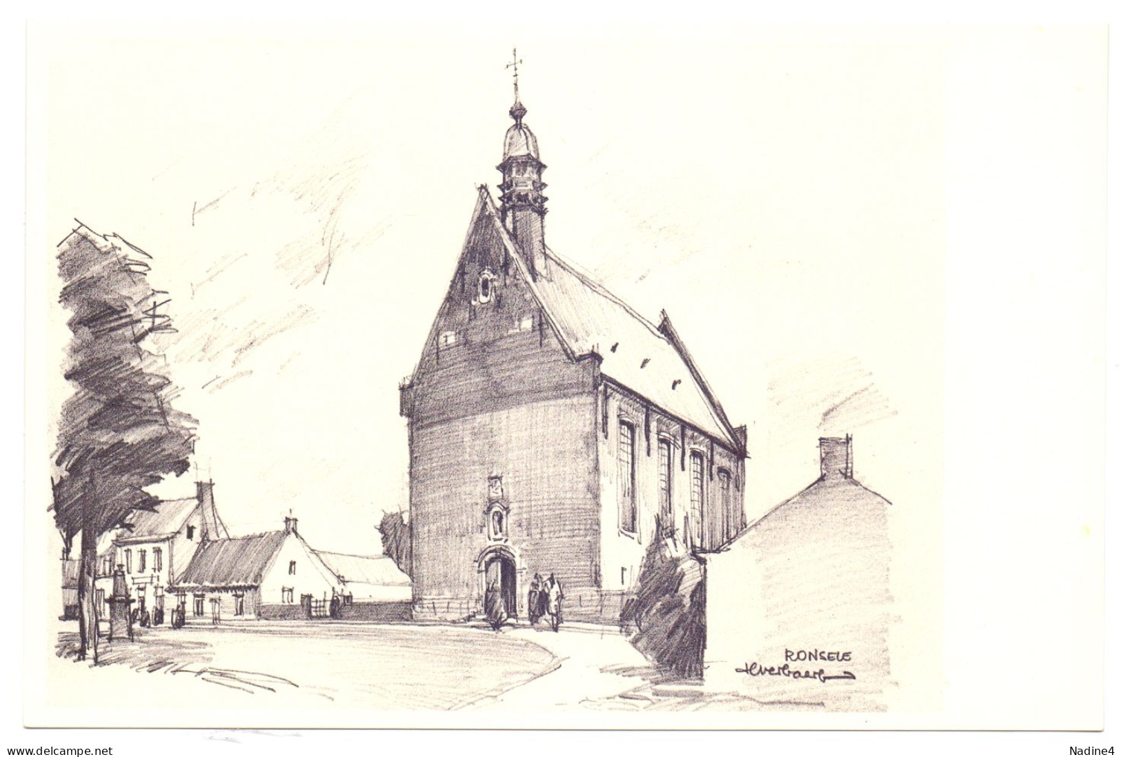 Ronsele - Dorp , Kerk - Illustr Herman Verbaere - Zomergem