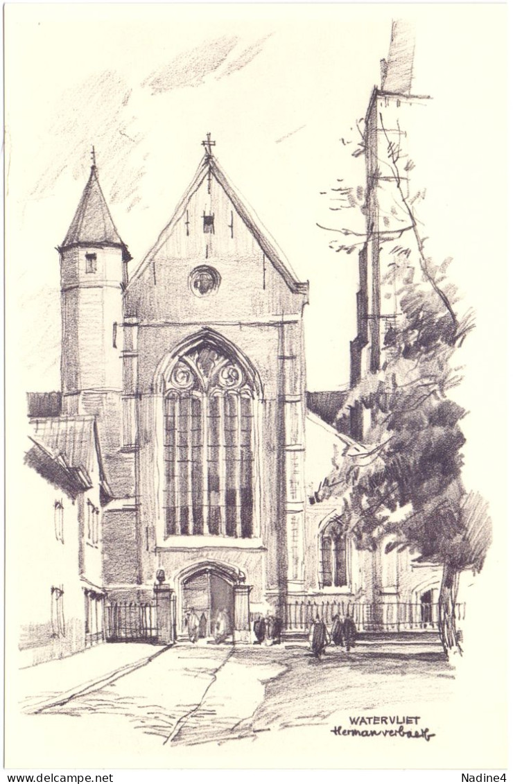 Watervliet  - Dorp , Kerk - Illustr Herman Verbaere - Sint-Laureins