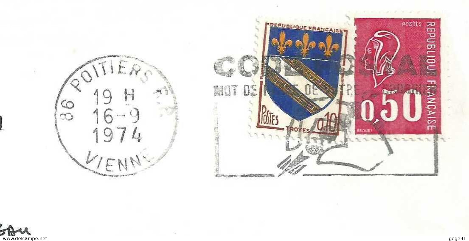 Secap De Poitiers RP - Lancement Du Code Postal à 5 Chiffres - Enveloppe Entière - Codice Postale