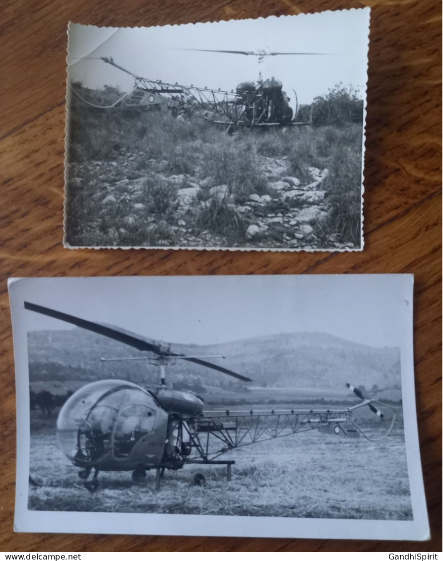 Hélicoptère F5FFP N°637 - Peut être Dans L'Aube Où En Champagne - Carte Photo + Photo 8.2 Cm X 10.8 Cm - Helicopters