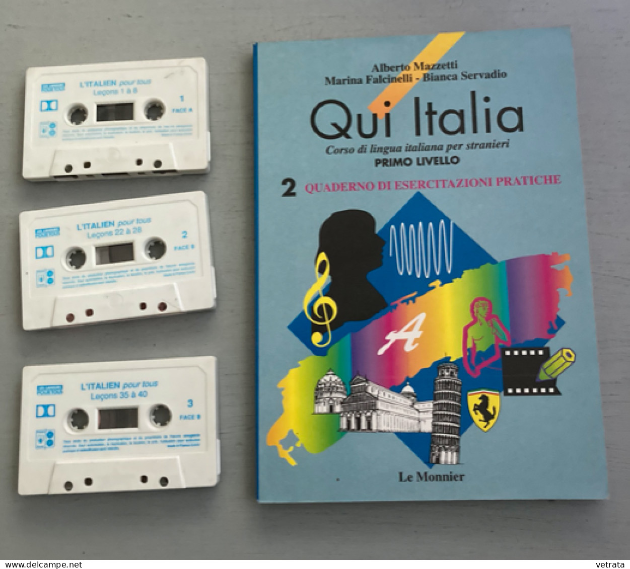 Apprentissage De L’ Italien = L' Italien Pour Tous : 3 Cassettes Audio  & 1 Livre (Qui Italia) - Otros & Sin Clasificación