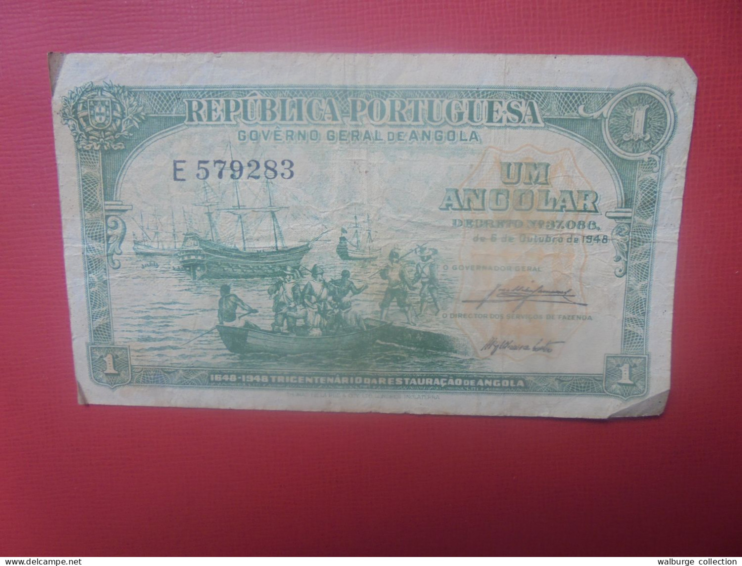 ANGOLA (PORTUGUAIS) 1 ANGOLAR 1948 Circuler Cotes:15-75-225$ - Portugal